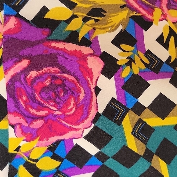 LULAROE one size floral leggings RETRO - Picture 3 of 5